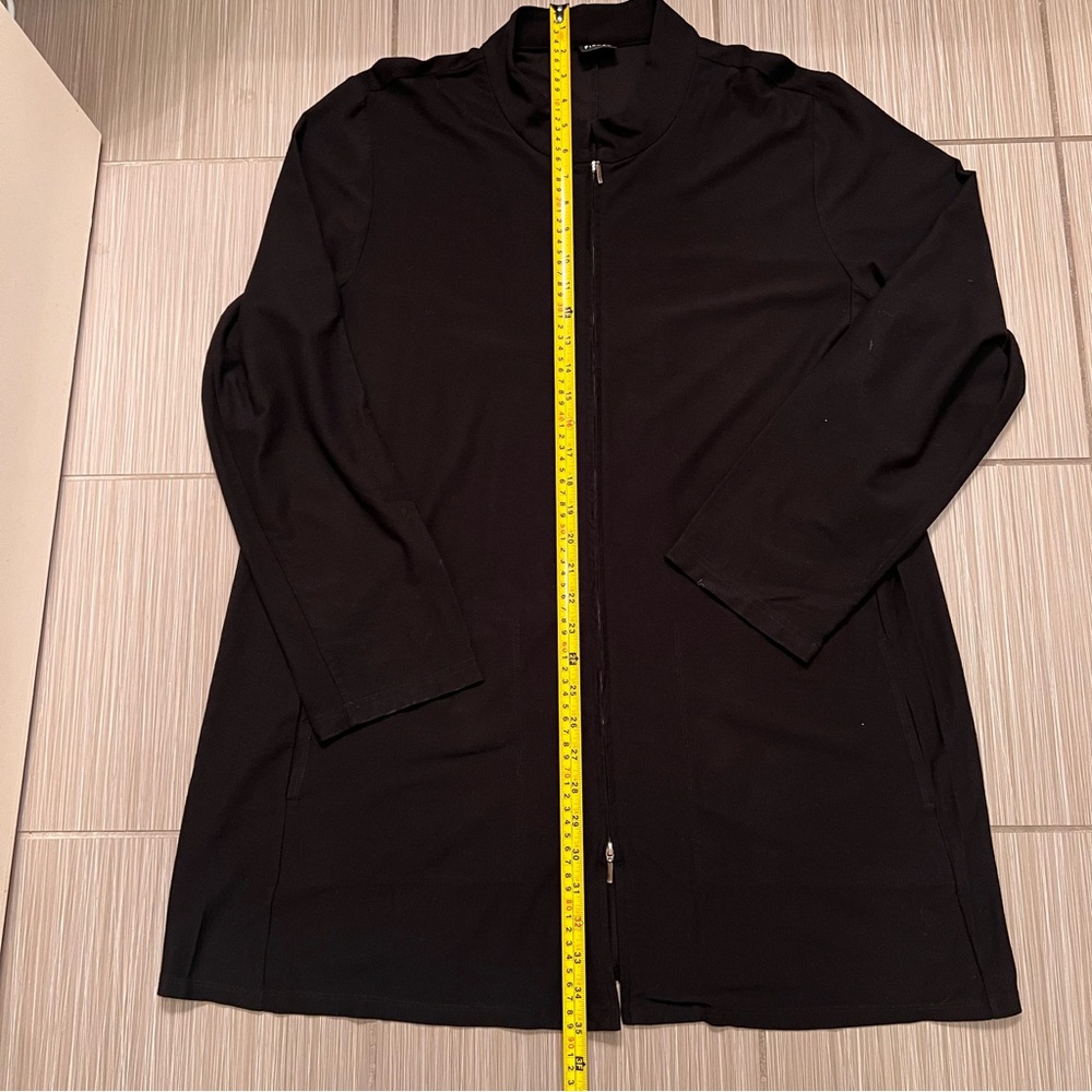 Eileen Fisher Black Zipper jacket lightweight jersey stretchy 1X - Picture 9 of 10